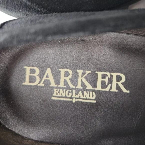 NEW Barker England UK Dress Shoes Black Suede Leather Penny Loafers Mens 11.5 - Picture 10 of 11